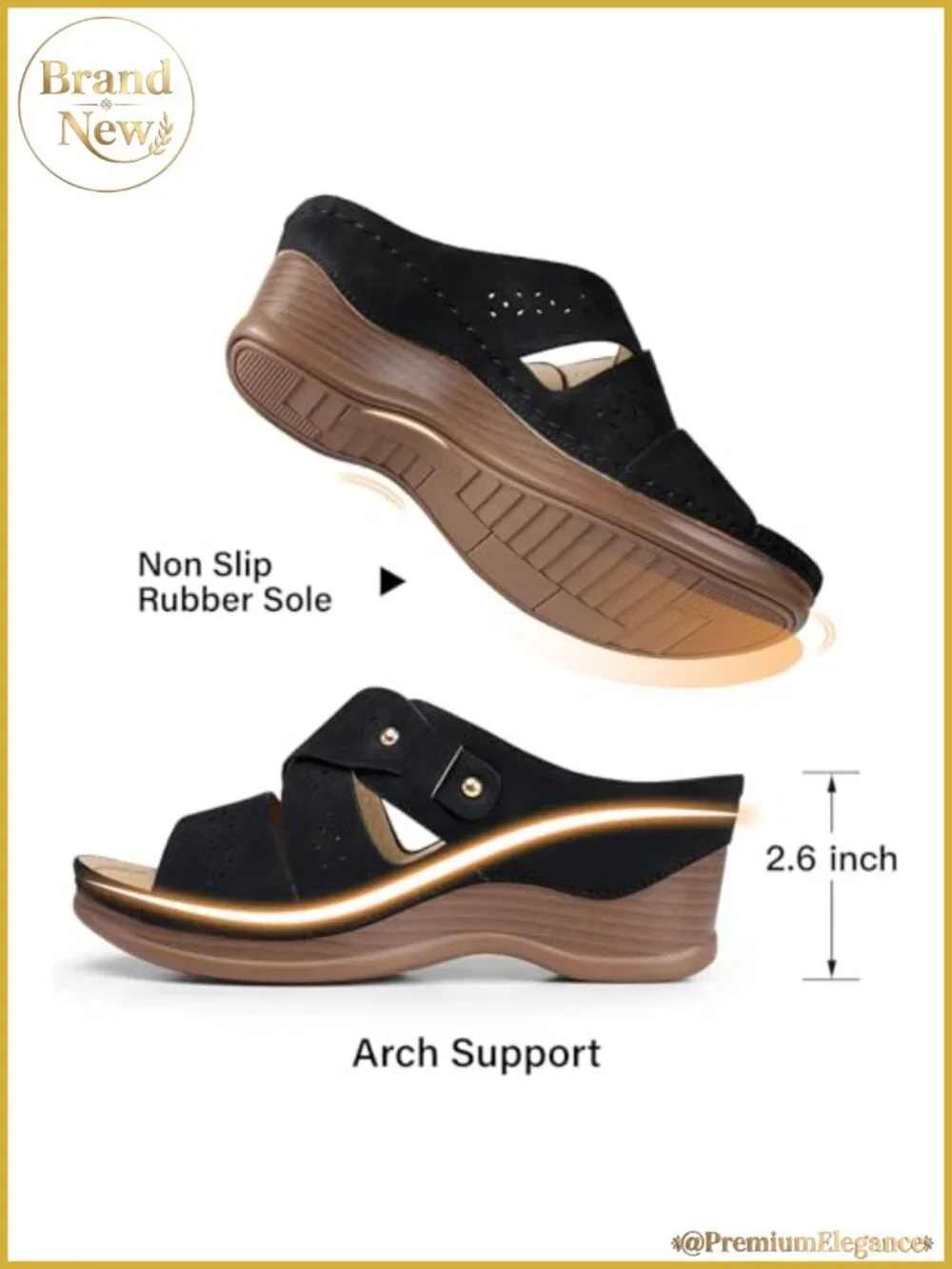 TEMOFON Women's Wedge Sandals Comfortable Platform Slip On Summer Shoes